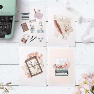 Zestaw pocztówek Love Letter Vintage | Cottagecore | Pocztówki | Miniaturowe wydruki artystyczne | Ilustrowana sztuka akwarelowa | Zestaw pocztówek Pen Pal