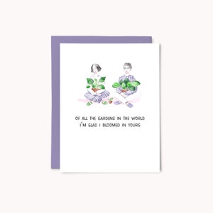 Cartão de florescência do dia das mães dos jardins | Cartão feliz do dia das mães | cartão do dia das mães | Amante de plantas | Papel Semeado | Cartão de aniversário