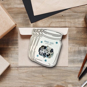 Space Cat Sticker Jar | Aufkleber Flocken | Journal Sticker | Niedliche Katzen Aufkleber | Neko Sticker Planer Bullet Journal | Scrapbooking