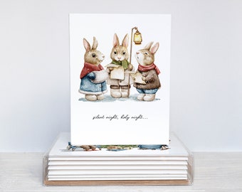 Coffret de cartes de Noël | Jeu de cartes de Noël assorties à Noël | Animaux de la forêt d'hiver à l'aquarelle | Pack de cartes de vœux
