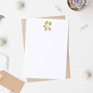 Juego de cartas con parche de fresa / Juego de papelería / Juego de escritura de cartas / Regalo para un amigo /