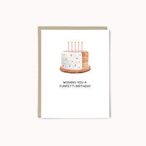 Funfetti Aquarell Geburtstagskarte | Alles Liebe für die beste Freundin | Geburtstagskuchen-Wortspielkarte | Foodie Grußkarte | Feinschmecker-Geburtstag