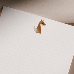 Conjunto de papelería Fox Woodland Critter / Conjunto de escritura de cartas / Kit Penpal / Papel de escritura y sobres / Regalo de papelería