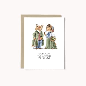 Amor à moda antiga | cartão do dia dos namorados | cartão de aniversário | Cartão para ele | cartão para ela | amor cartão comemorativo | Cartão de casamento | Presente de Dia dos Namorados