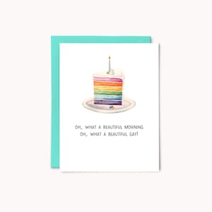 Hermosa tarjeta de cumpleaños gay LGBTQ / Tarjeta del orgullo gay / Tarjeta de cumpleaños gay / Cumpleaños del orgullo / Oh qué hermosa mañana / Cumpleaños del orgullo LGBTQ