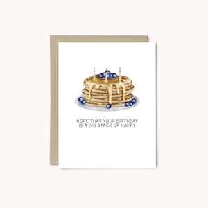 Grande pile de cartes de joyeux anniversaire | de crêpes | Carte de joyeux anniversaire | Petite amie carte d'anniversaire | Carte de voeux d'anniversaire de nourriture