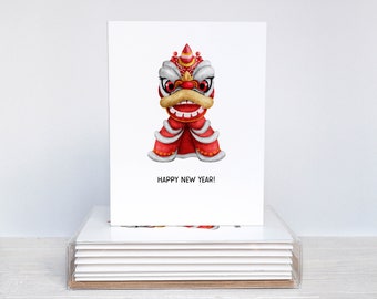 Happy New Year Greeting Card | Lunar New Year Greeting Card | Chinese New Year | 2024 Year of the Dragon | Lunar Chinese New Year