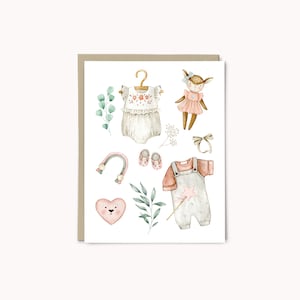 Neues Baby Mädchen Karte | Karte für Neugeborene, Glückwunschkarte für frischgebackene Eltern | Neuankömmling Karte | Neues Baby Karte | Geschenk für neue Eltern | Taufe