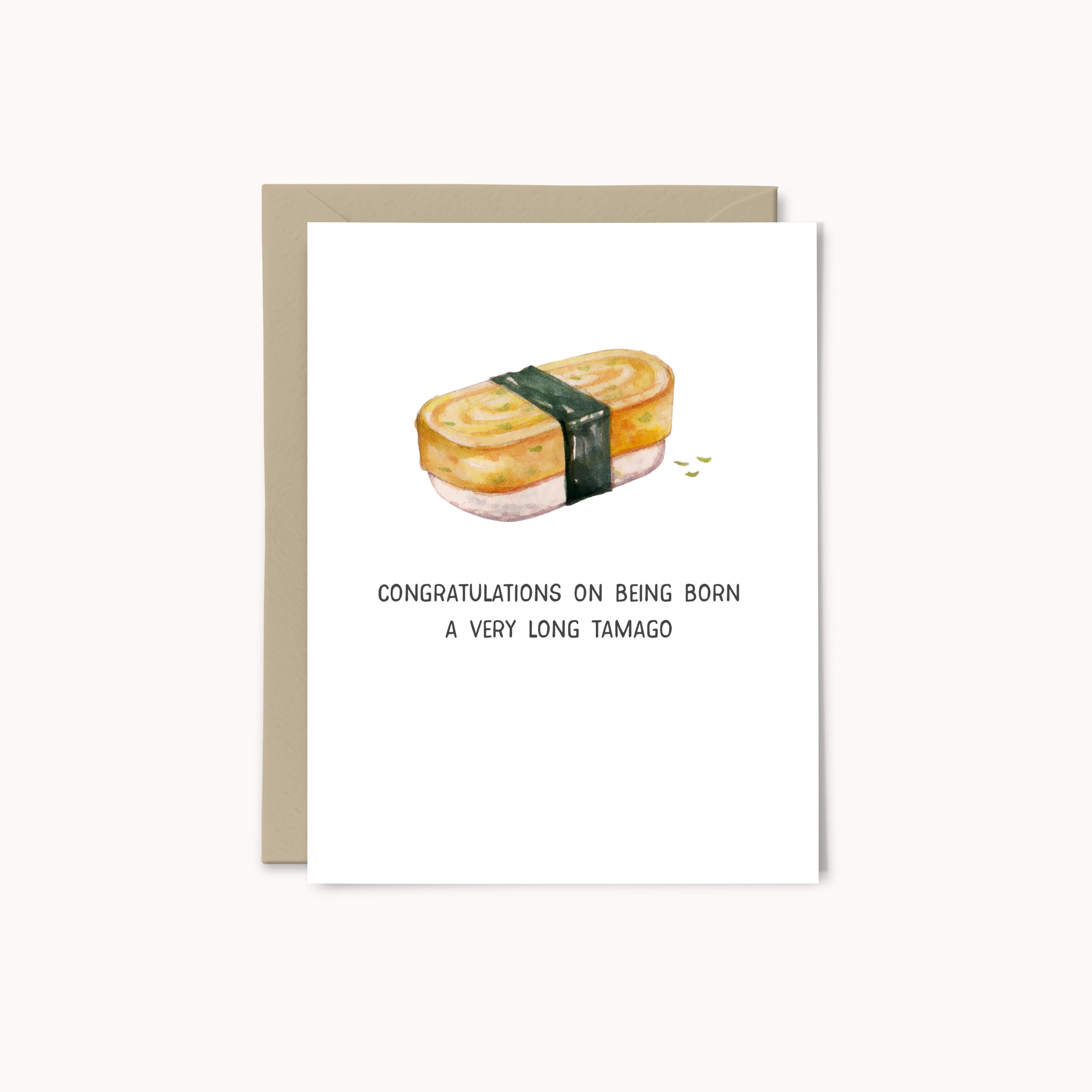 Long Tamago Birthday Card | Funny Birthday Card | Sushi Birthday Card | Sushi Card | Birthday Card | Egg Card | Sushi Gift | Pun Birthday