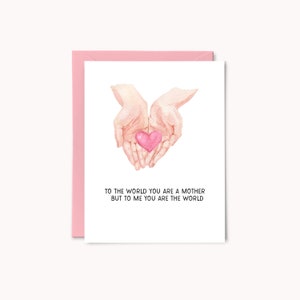 Cartão para o Dia das Mães no Mundo | Cartão para o Dia das Mães | Presente em aquarela para o Dia das Mães | Papel semente | Cartão para a mãe | Cartão ecológico