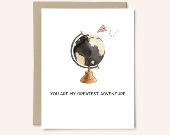 Greatest Adventure Greeting Card | Anniversary Card | Valentine's Day | Birthday | Watercolor Notecard