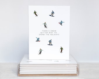 Snow Better Way to Spend the Holidays Christmas Card Set | Boxed Holiday Cards Set of 8 | Christmas Cards Pack | Gift for a Skiing Lover