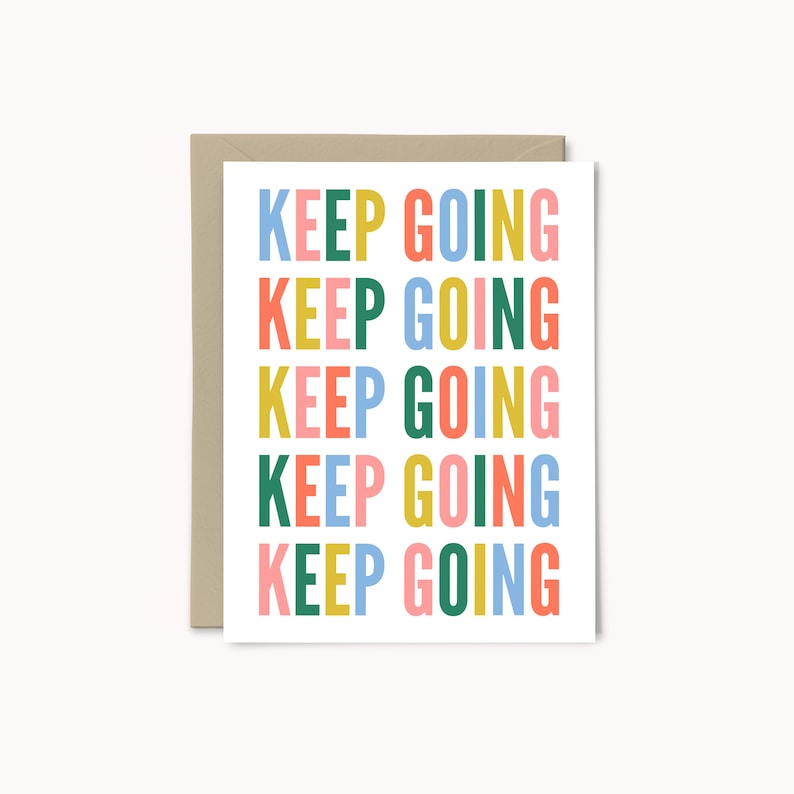 Cartão de Saudações Motivacional Keep Going | Incentivo | Cartão de Amizade imagem 1