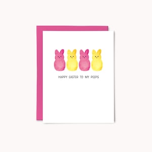 Frohe Ostern all meinen Peeps | Osterkarte | Süßigkeits-Karte zu Ostern | Peeps Osterkarte | Osterkarte für Kinder | Osternest Geschenk | Peeps Süßigkeit