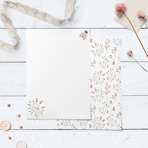 Set di lettere del giardino di rose, set di cancelleria per acquerelli, carta da lettere floreale, set di carta da lettere, regalo per lei