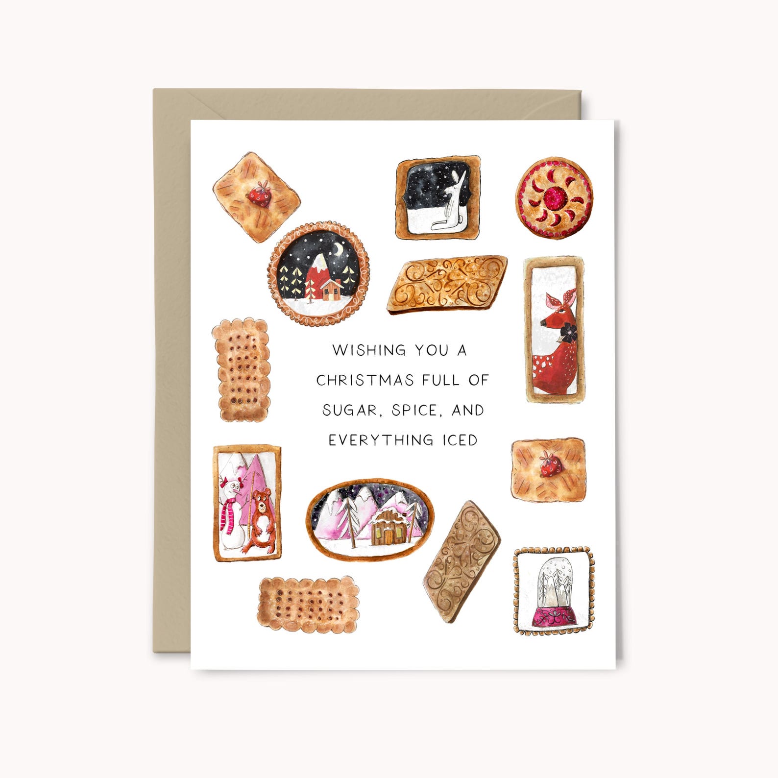 Watercolor Christmas Cookies Card Set: Festive, Cozy Foodie Greeting - Etsy
