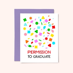 Congratulations Graduation Card Permission to Graduate Kpop Inspired Card for Graduate PTD on Stage Bangtan Card Confetti Grad image 1