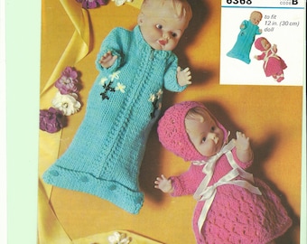 vintage knitting pattern dols clothes