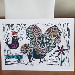 Papillon Kaart, Lege Wenskaart, Schattige Hond Card