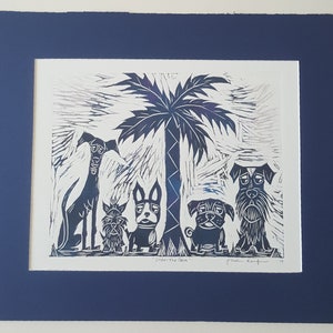 Schnauzer Print, Boston Terrier Print ,Greyhound Print, Yorkie, Terrier, Pug, Under The Palm