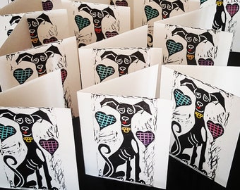 Greyhound Card,  Blank Greeting Card,  Cute Dog Card