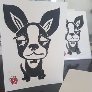 Boston Terrier Karte, leere Karte, Boston Terrier, niedlichen Hund Karte