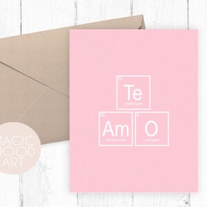 Te Amo Card / Valentine&#39;s Day Card / Love Card / Valentines Day Card / Spanish Greeting Card / I love You Card / Mother&#39;s Day Card