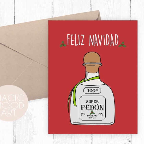 Feliz Navidad Card / Happy Holidays Card / Merry Christmas Card / Super Pedon / Felices Fiestas Card / Spanish Greeting Card