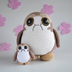 Porg - Groot amigurumi-speelgoed, gehaakte Porg