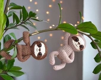 Sloth soft toy  , NEW COLORS, Crochet sloth, Mini Amigurumi Sloth ,  Plush Sloth , Sloth home decor  , amigurumi jungle