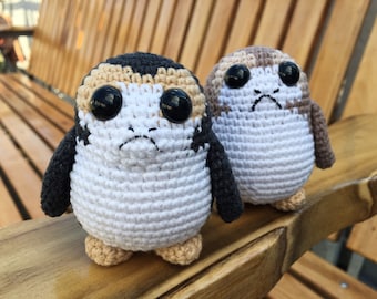 Porg Mini Amigurumi Giocattolo, Porg all'uncinetto 1pz