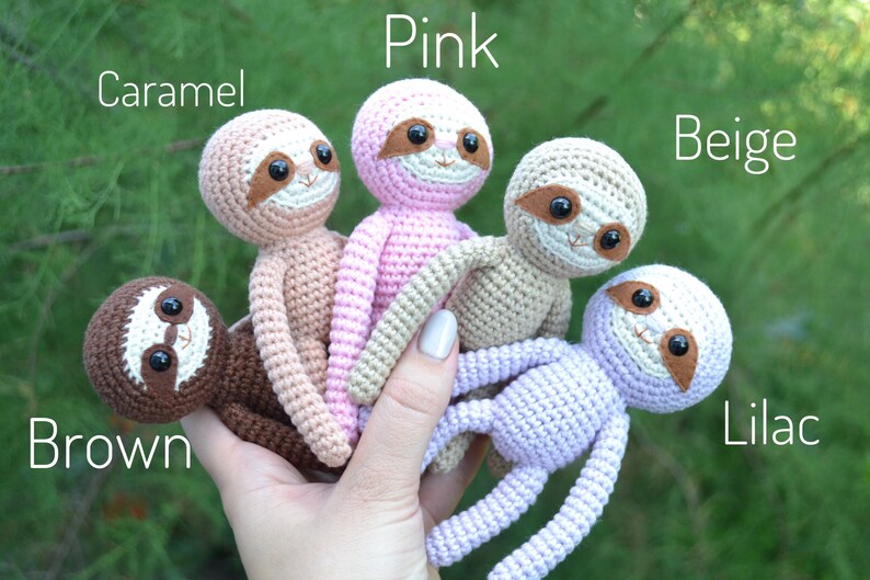 Crochet sloth , Sloth stuffed animal , Sloth home decor , Amigurumi Sloth , Sloth soft toy , Cute sloth gift , baby sloth image 2