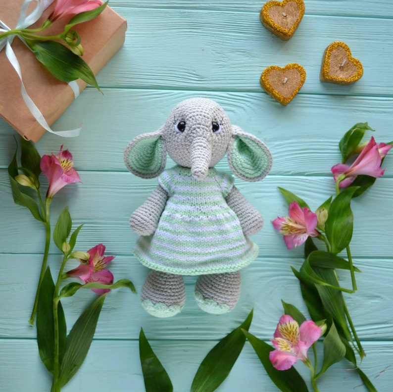 Elephant toy crochet elephant doll baby elephant gift Etsy