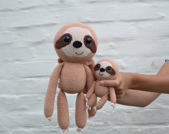 Crochet sloth , Sloth stuffed animal , Sloth home decor ,  Amigurumi Sloth ,  Sloth soft toy  , Cute sloth gift  , baby sloth