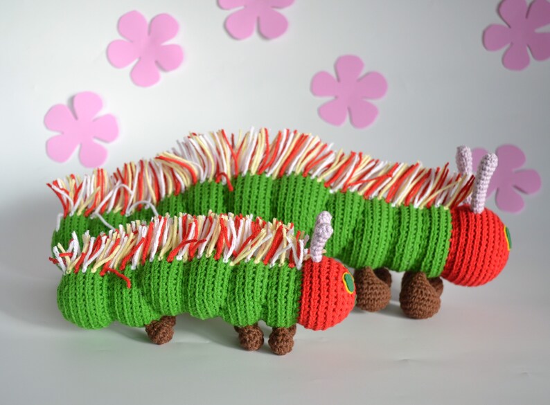 The Caterpillar Toy Knitted Caterpillar Plush Amigurumi Etsy