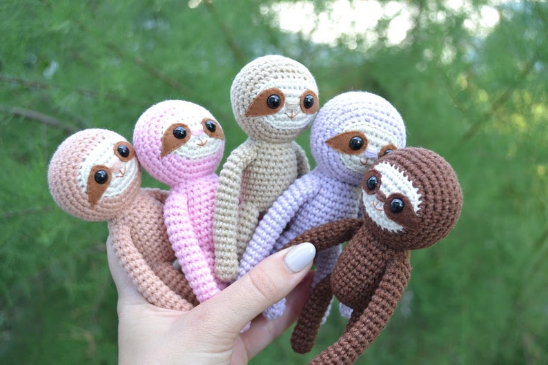 Crochet sloth , Sloth stuffed animal , Sloth home decor , Amigurumi Sloth , Sloth soft toy , Cute sloth gift , baby sloth image 5