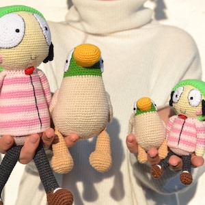 Sarah and Duck crochet dolls , Amigurumi Sarah and Duck , Plush toys Sarah and Duck