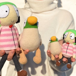 Sarah and Duck crochet dolls , Amigurumi Sarah and Duck , Plush toys Sarah and Duck