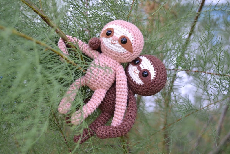 Crochet sloth , Sloth stuffed animal , Sloth home decor , Amigurumi Sloth , Sloth soft toy , Cute sloth gift , baby sloth image 6