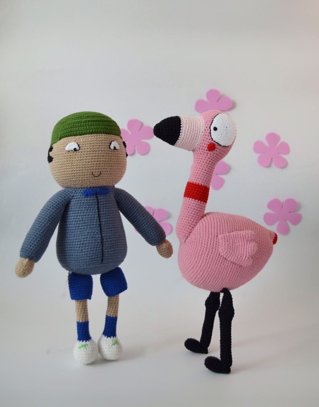Flamingo and John Crochet Dolls Etsy