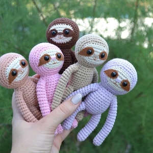 Crochet sloth , Sloth stuffed animal , Sloth home decor , Amigurumi Sloth , Sloth soft toy , Cute sloth gift , baby sloth image 4