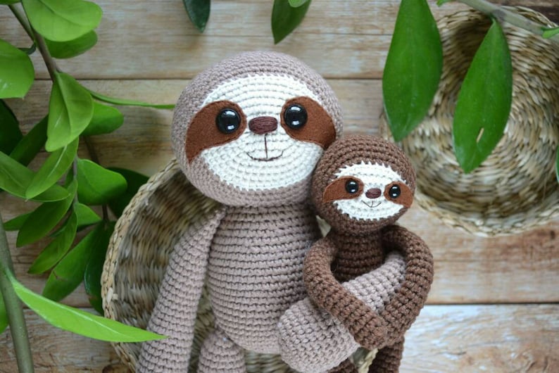 Crochet sloth , Sloth stuffed animal , Sloth home decor , Amigurumi Sloth , Sloth soft toy , Cute sloth gift , baby sloth image 9