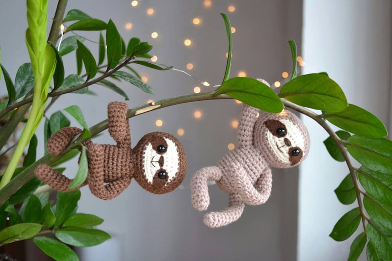 Crochet sloth , Sloth stuffed animal , Sloth home decor , Amigurumi Sloth , Sloth soft toy , Cute sloth gift , baby sloth image 10