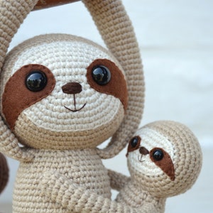 Crochet sloth , Sloth stuffed animal , Sloth home decor , Amigurumi Sloth , Sloth soft toy , Cute sloth gift , baby sloth image 8