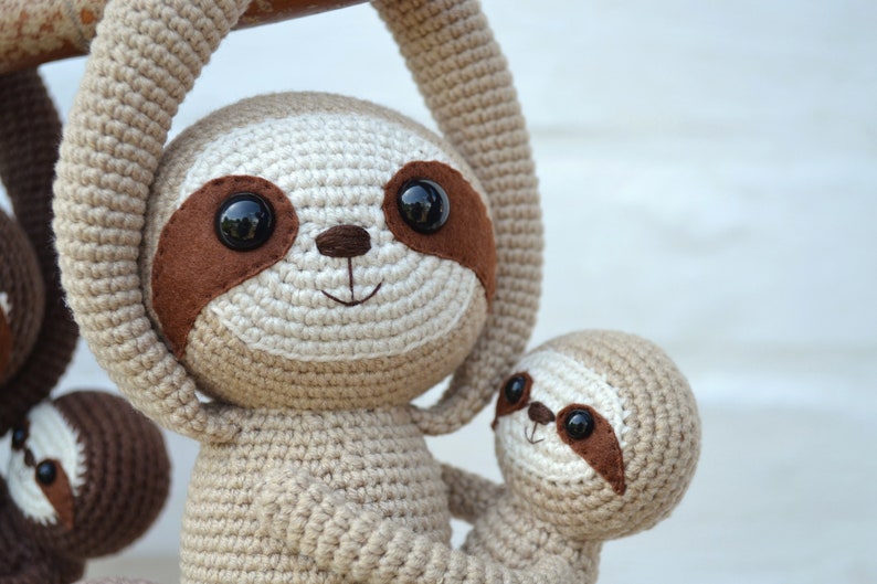 Crochet sloth , Sloth stuffed animal , Sloth home decor , Amigurumi Sloth , Sloth soft toy , Cute sloth gift , baby sloth image 8