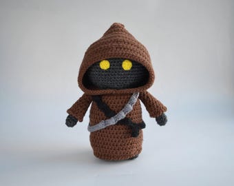 Peluche Jawa au crochet, cadeau pour fan de Star Wars Tatooine