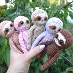 Crochet sloth , Sloth stuffed animal , Sloth home decor , Amigurumi Sloth , Sloth soft toy , Cute sloth gift , baby sloth image 3