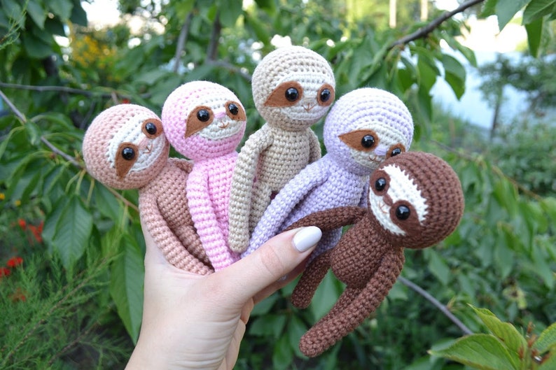 Crochet sloth , Sloth stuffed animal , Sloth home decor , Amigurumi Sloth , Sloth soft toy , Cute sloth gift , baby sloth image 3