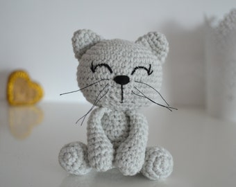 Amigurumi cat doll , Crochet Kitten ,  nursery decor,