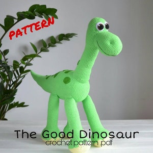 The Good Dinosaur Arlo crochet pattern , Dino pattern , Big amigurumi dinosaur pattern ,